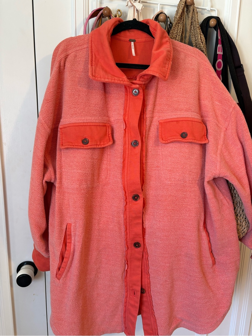 Free People Coral Pink Shacket